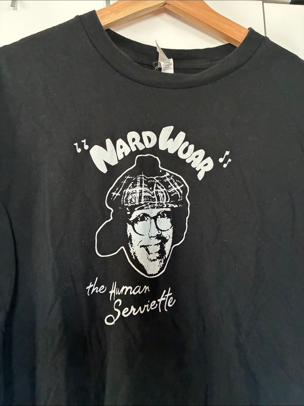 Nard Wuar Human Serviette b/w graphic tee